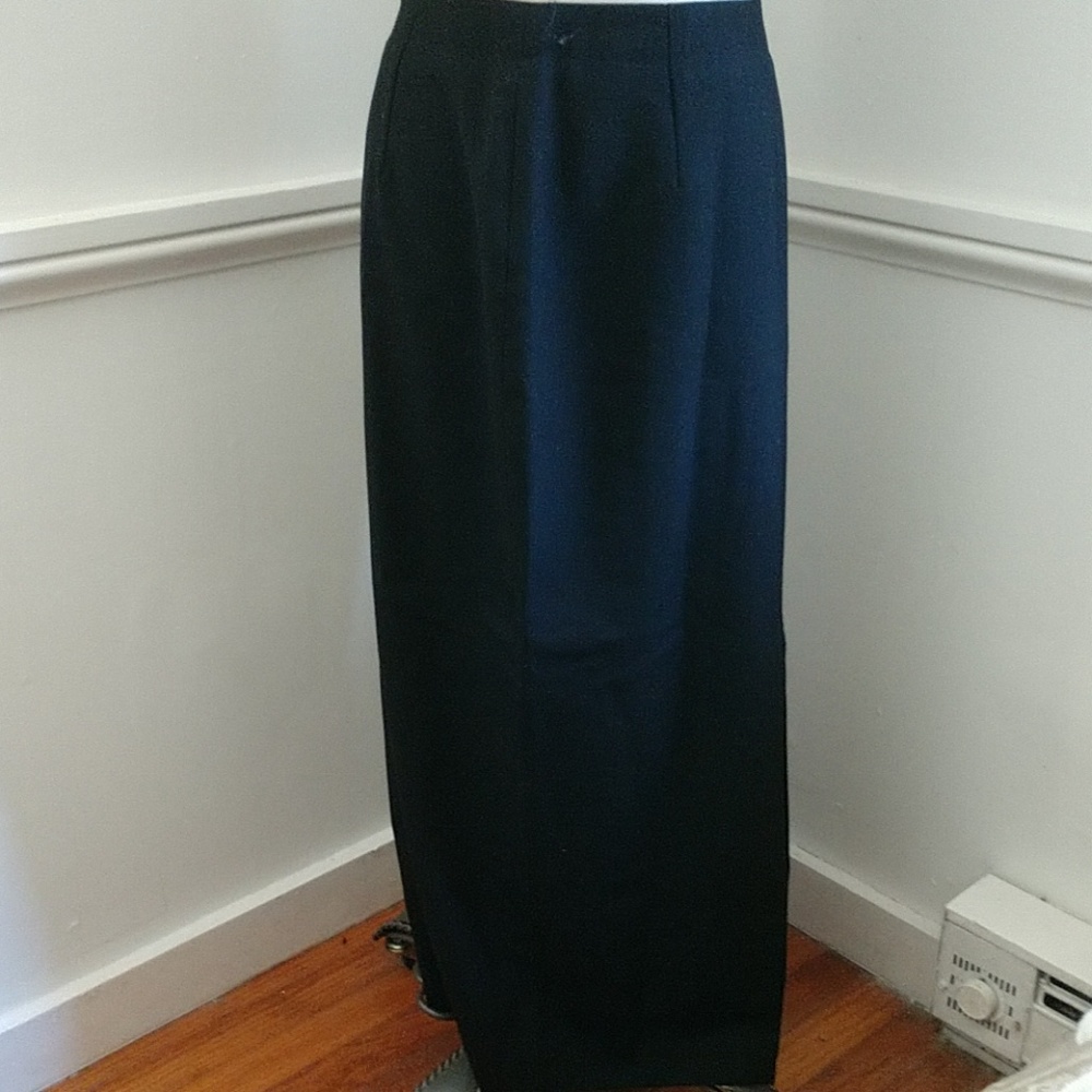 Symphony Appropriate #3 Stunning Classic VINTAGE WOOL CREPE Column Skirt COPY